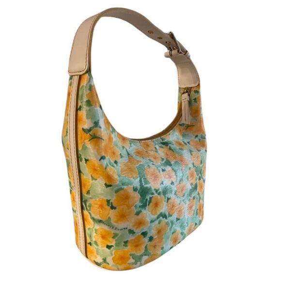 Dooney and Bourke Yellow Floral Petunia Shoulder Bucket Bag NWT Y2K Boho Retro - Picture 3 of 16